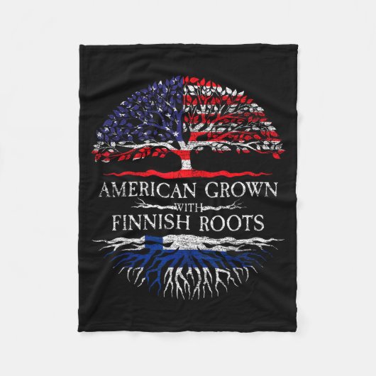 American Grown With Finnish Roots Finland Fleece Deken (Voorkant)
