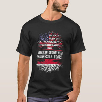 American Grown With Indonesian Roots USA Flag Indo T-shirt