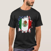 American Grown with Mexican Roots Flag T-shirt (Voorkant)