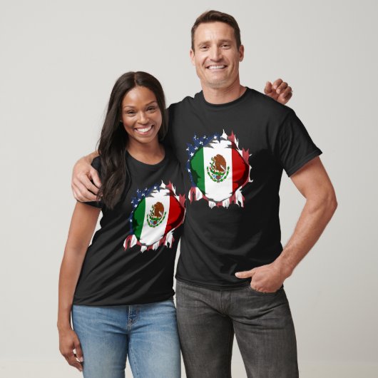 American Grown with Mexican Roots Flag T-shirt (Unisex)