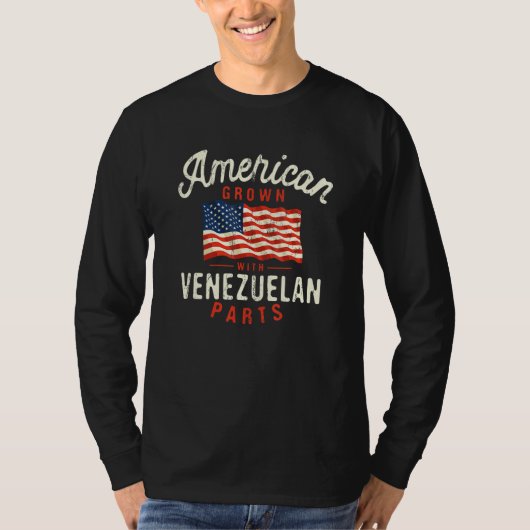American Grown with Venezuelan Parts Patriotic Nat T-shirt (Voorkant)