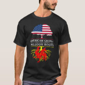 American Grown with Walloon    Roots Wallonia T-shirt (Voorkant)
