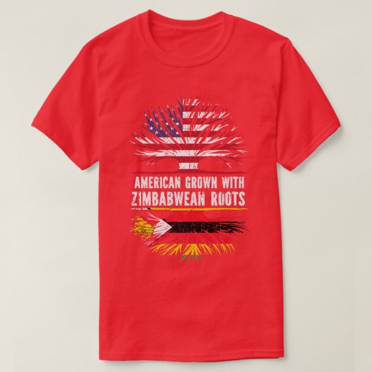 American Grown with Zimbabwean Roots USA Flag Zimb T-shirt (Design voorkant)