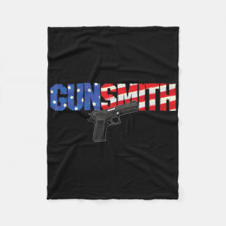 American Gunsmith Patriot Usa Flag Retro Style Gun Fleece Deken
