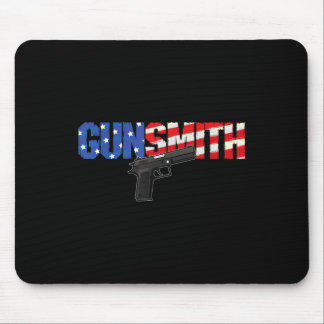 American Gunsmith Patriot Usa Flag Retro Style Gun Muismat