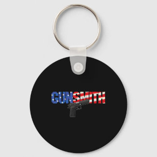 American Gunsmith Patriot Usa Flag Retro Style Gun Sleutelhanger
