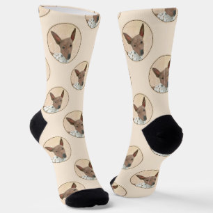 American Hairless Terrier Tan Schilderen Hond Art Sokken