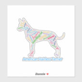 American Hairless Terrier Word Cloud Vinyl Sticker (Vel)
