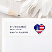 American Heart Flag USA Return Address Label (Insitu)