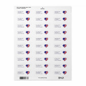 American Heart Flag USA Return Address Label (Full Sheet)