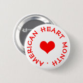 American Heart Month Ronde Button 5,7 Cm (Voorkant /achterkant)