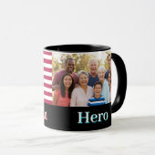 American Hero Patriotic USA Flag Personalized Mug Mok (Voorkant rechts)