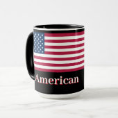 American Hero Patriotic USA Flag Personalized Mug Mok (Voorkant links)