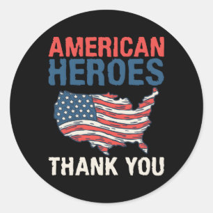 American Heroes Thank You Memorial Day Ronde Sticker