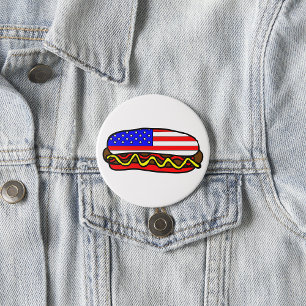 American Hot Dog Ronde Button 7,6 Cm