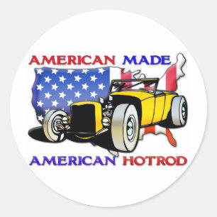 American Hotrod 1 Ronde Sticker