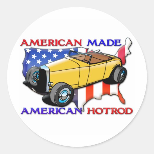American Hotrod Ronde Sticker (Voorkant)