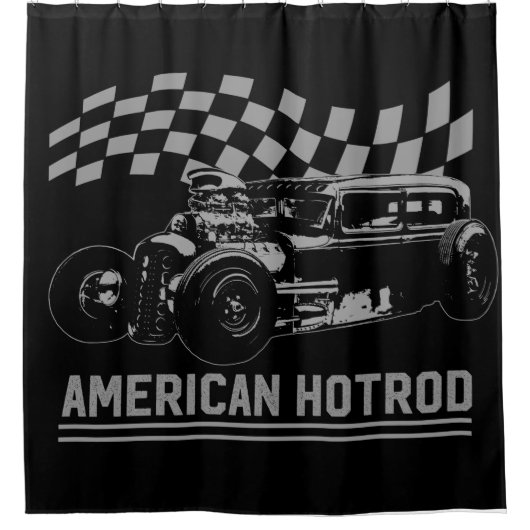 American Hotrod Shower Curtain Douchegordijn (Voorkant)
