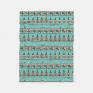 American Indian Cabin Fleece Blanket Deken