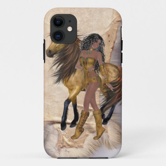 American Indian Princess and Horse Case-Mate iPhone Case (Achterkant)