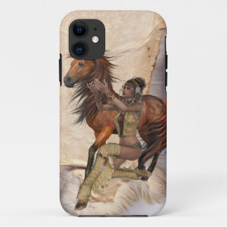American Indian Princess and Horse iPhone 11 Hoesje