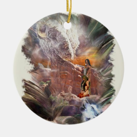 American Indian Wedding Night Vignette Keramisch Ornament (Voorkant)