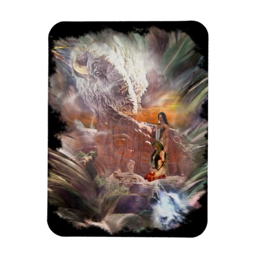 American Indian Wedding Night Vignette Magneet (Verticaal)