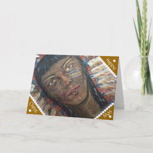 American Indian Xmas Card Feestdagen Kaart