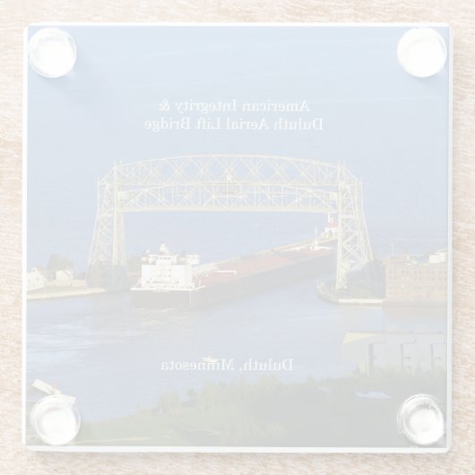 American Integrity in Duluth glass onderzetter Glazen Onderzetter (Achterkant)