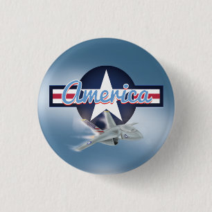 American Jet Fighter Ronde Button 3,2 Cm