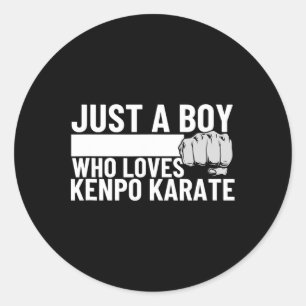 American Kenpo is een jongen die houdt van Kenpo K Ronde Sticker