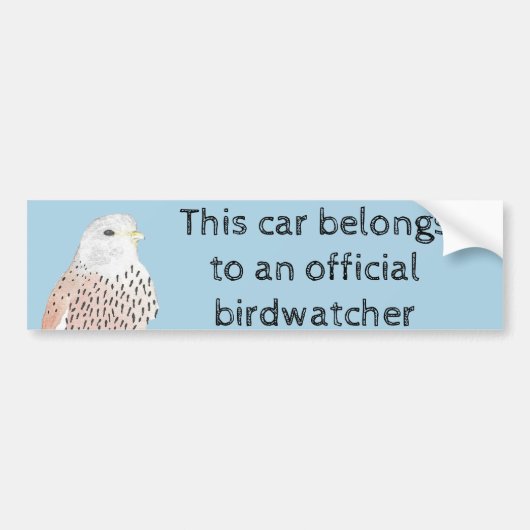 American Kestrel Birdwatcher Bumpersticker (Voorkant)