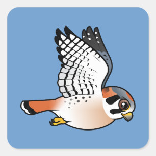 American Kestrel in vlucht Vierkante Sticker