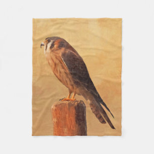 American Kestrel Painting - Original Bird Art Fleece Deken