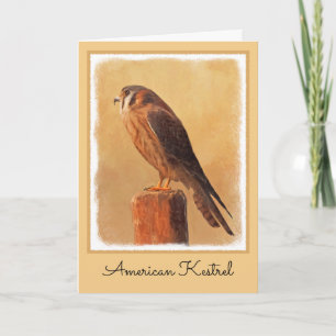 American Kestrel Painting - Original Bird Art Kaart
