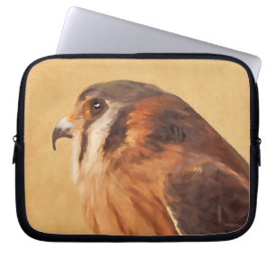American Kestrel Painting - Original Bird Art Laptop Sleeve