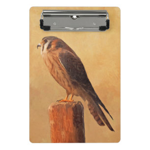 American Kestrel Painting - Original Bird Art Mini Klembord