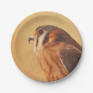 American Kestrel Painting - Original Bird Art Papieren Bordje