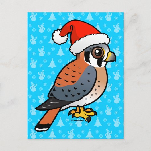 American Kestrel Santa Feestdagenkaart (Voorkant)