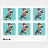 American Kestrel Santa Vierkante Sticker (Vel)