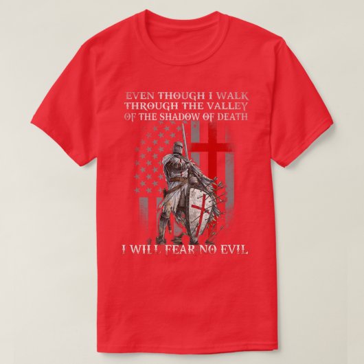 American Knight Templar, ik zal me geen kwade psal T-shirt (Design voorkant)