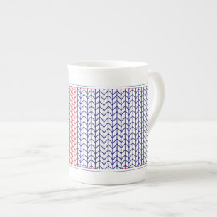 AMERICAN KNIT Bone China Mok
