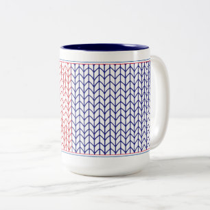 AMERICAN KNIT Hoge Navy Twee-Tons Mok