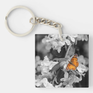 American Lady Butterfly op Apple Blossom Sleutelha Sleutelhanger