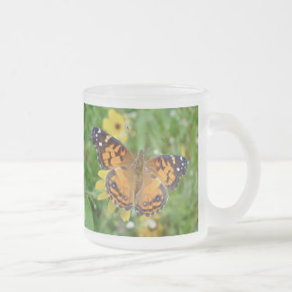 American Lady Butterfly - Vanessa virginiensis Matglas Koffiemok