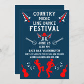 American Line Dancing Festival en het feest Kaart (Voorkant / Achterkant)