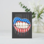 American Lips T-shirt Briefkaart (Staand voorkant)