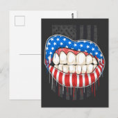 American Lips T-shirt Briefkaart (Voorkant / Achterkant)