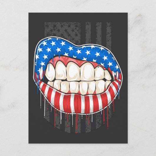 American Lips T-shirt Briefkaart (Voorkant)