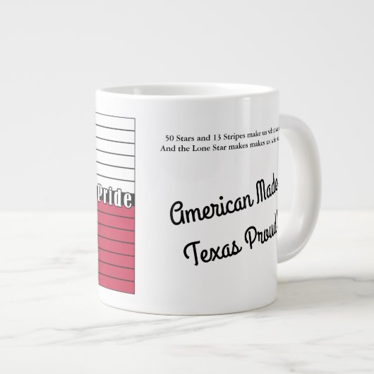 American Made, Texas Fier !Jumbo Mug (Devant droit)